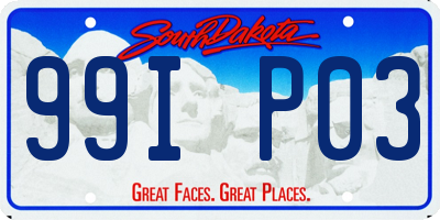 SD license plate 99IP03