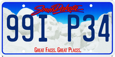 SD license plate 99IP34