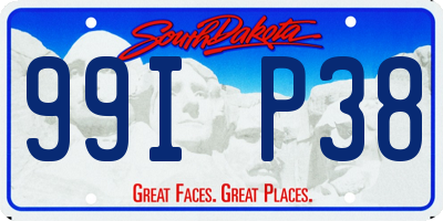 SD license plate 99IP38