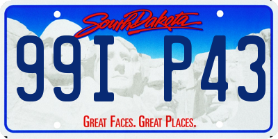 SD license plate 99IP43