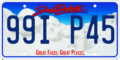 SD license plate 99IP45