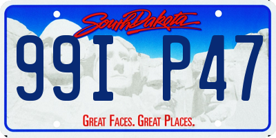 SD license plate 99IP47