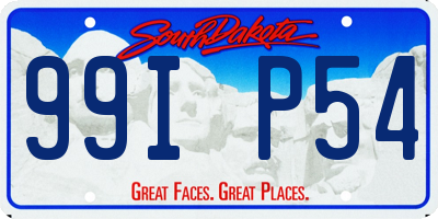 SD license plate 99IP54