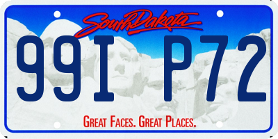 SD license plate 99IP72