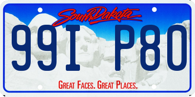 SD license plate 99IP80