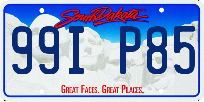 SD license plate 99IP85