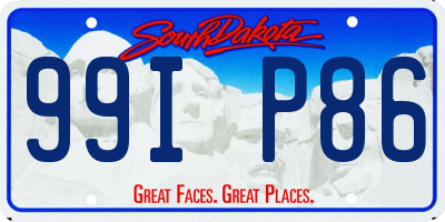 SD license plate 99IP86