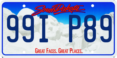 SD license plate 99IP89