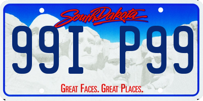 SD license plate 99IP99