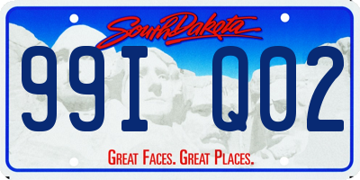 SD license plate 99IQ02