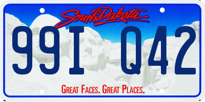 SD license plate 99IQ42