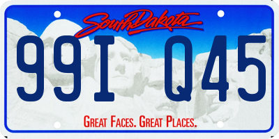 SD license plate 99IQ45