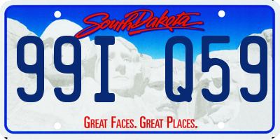 SD license plate 99IQ59