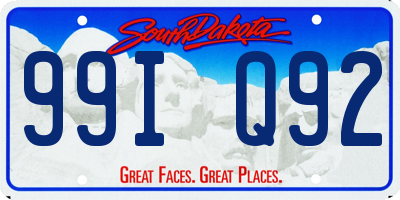 SD license plate 99IQ92