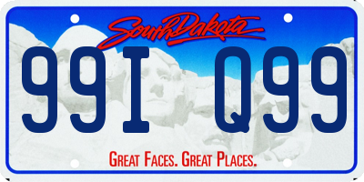 SD license plate 99IQ99