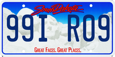 SD license plate 99IR09