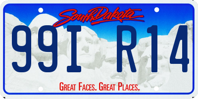 SD license plate 99IR14