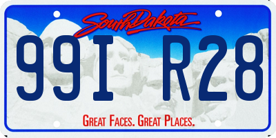 SD license plate 99IR28