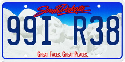 SD license plate 99IR38