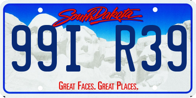 SD license plate 99IR39