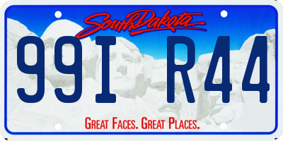 SD license plate 99IR44