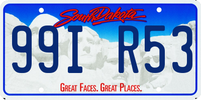 SD license plate 99IR53