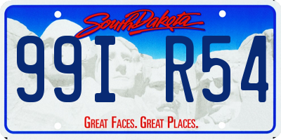 SD license plate 99IR54