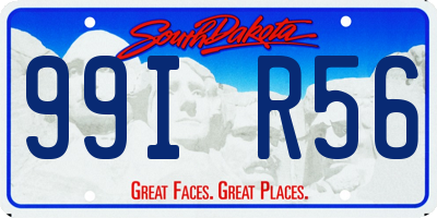 SD license plate 99IR56