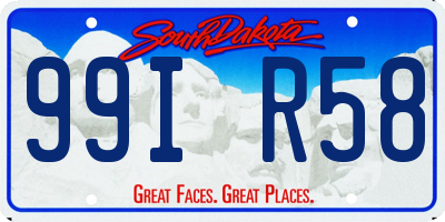 SD license plate 99IR58