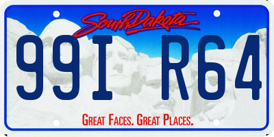 SD license plate 99IR64