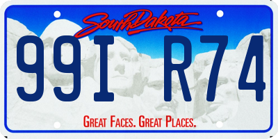 SD license plate 99IR74