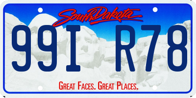 SD license plate 99IR78