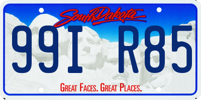 SD license plate 99IR85
