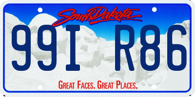 SD license plate 99IR86