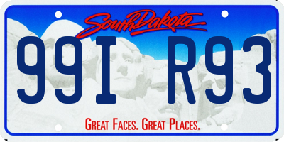 SD license plate 99IR93