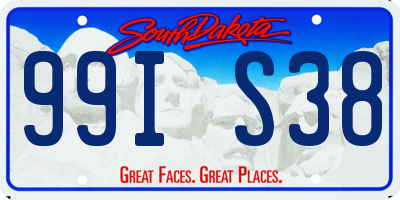 SD license plate 99IS38