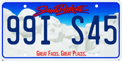 SD license plate 99IS45