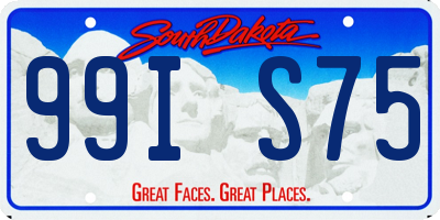 SD license plate 99IS75