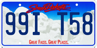 SD license plate 99IT58