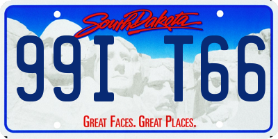 SD license plate 99IT66