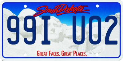 SD license plate 99IU02