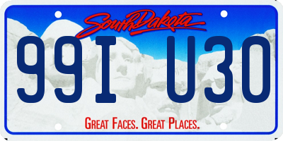 SD license plate 99IU30