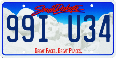 SD license plate 99IU34