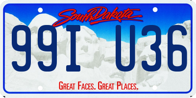 SD license plate 99IU36