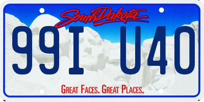 SD license plate 99IU40