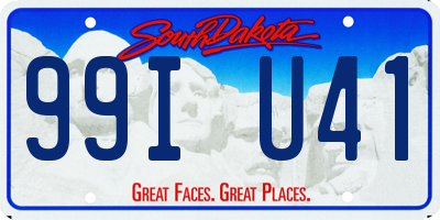 SD license plate 99IU41