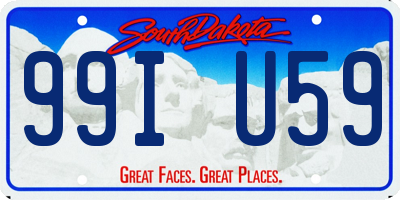 SD license plate 99IU59