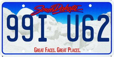 SD license plate 99IU62