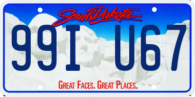 SD license plate 99IU67