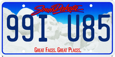 SD license plate 99IU85